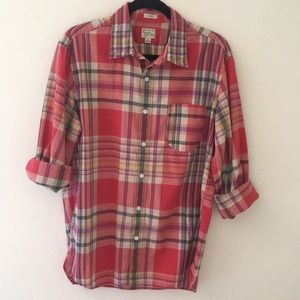 J Crew Indian Madras Button Up Dress Shirt